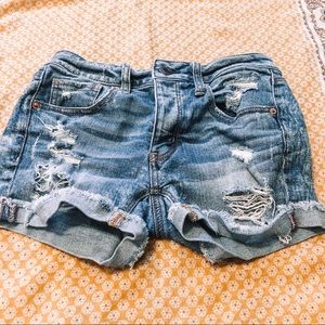 Distressed Mid-Rise Shorts